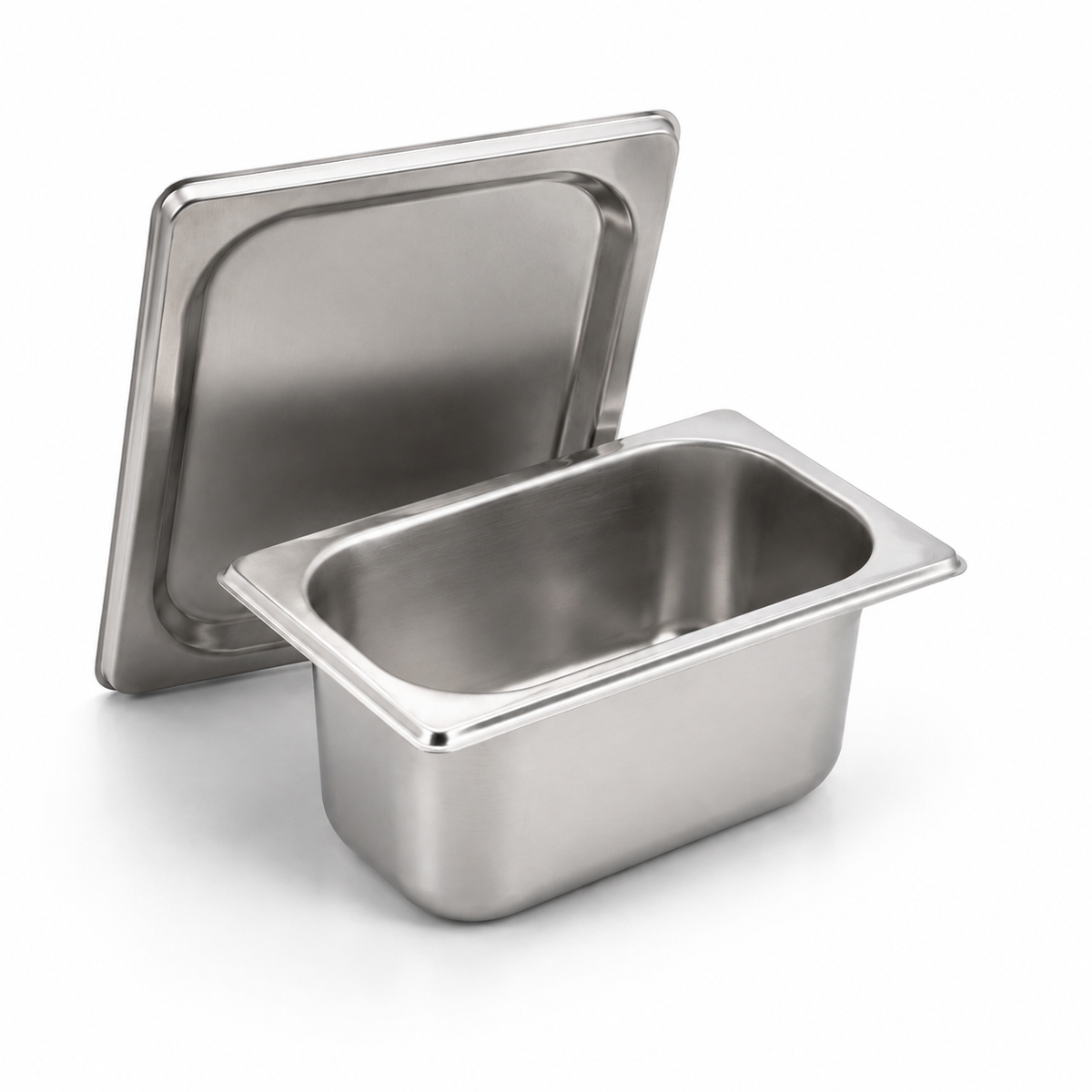 Bac gastro GN 1/2 avec couvercle inox – Acier inoxydable 1 mm