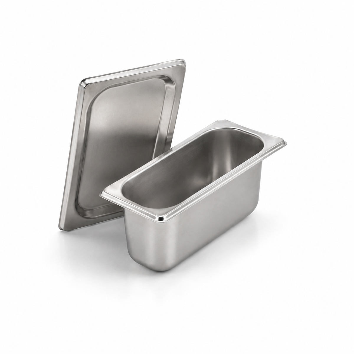 Bac gastro GN 1/4 avec couvercle inox – Acier inoxydable 1 mm