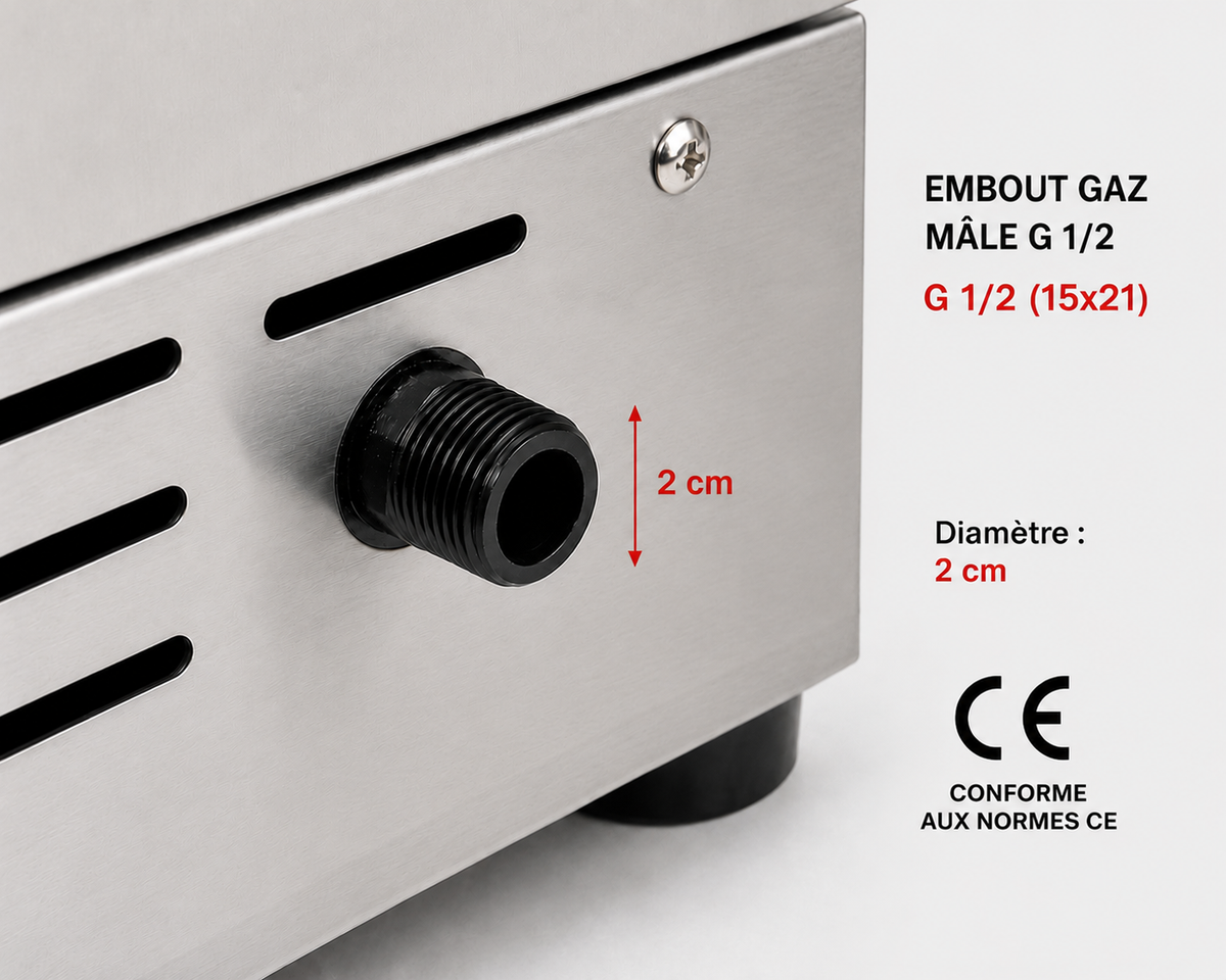 Friteuse à gaz professionnelle – Double cuve 2 × 14 L – matériel CHR professionnel JL CHR