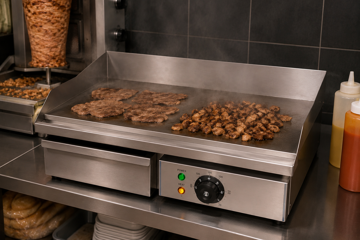 Plancha électrique professionnelle 55 cm – Finition chromée – matériel CHR professionnel JL CHR