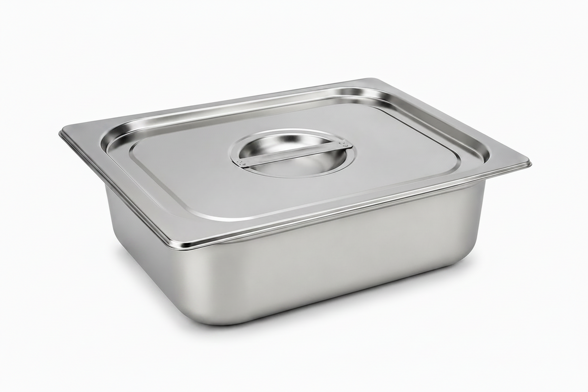 Bac Gastro GN 1/2 avec couvercle inox – Acier inoxydable 1 mm – matériel CHR professionnel JL CHR