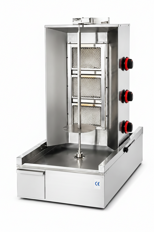 Machine à kebab professionnelle à gaz – 3 ou 4 feux – matériel CHR professionnel JL CHR