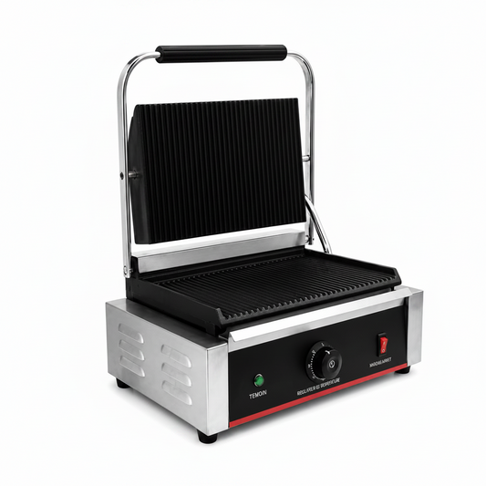 Grill de contact professionnel électrique rainuré – 2 dimensions – matériel CHR professionnel JL CHR