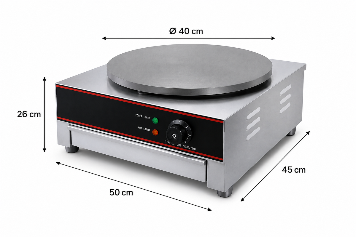Crêpière professionnelle électrique Ø 40 cm – matériel CHR professionnel JL CHR