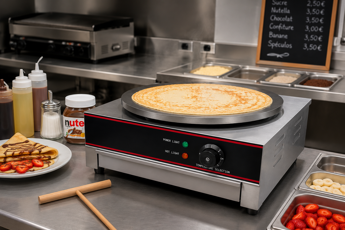 Crêpière professionnelle électrique Ø 40 cm – matériel CHR professionnel JL CHR