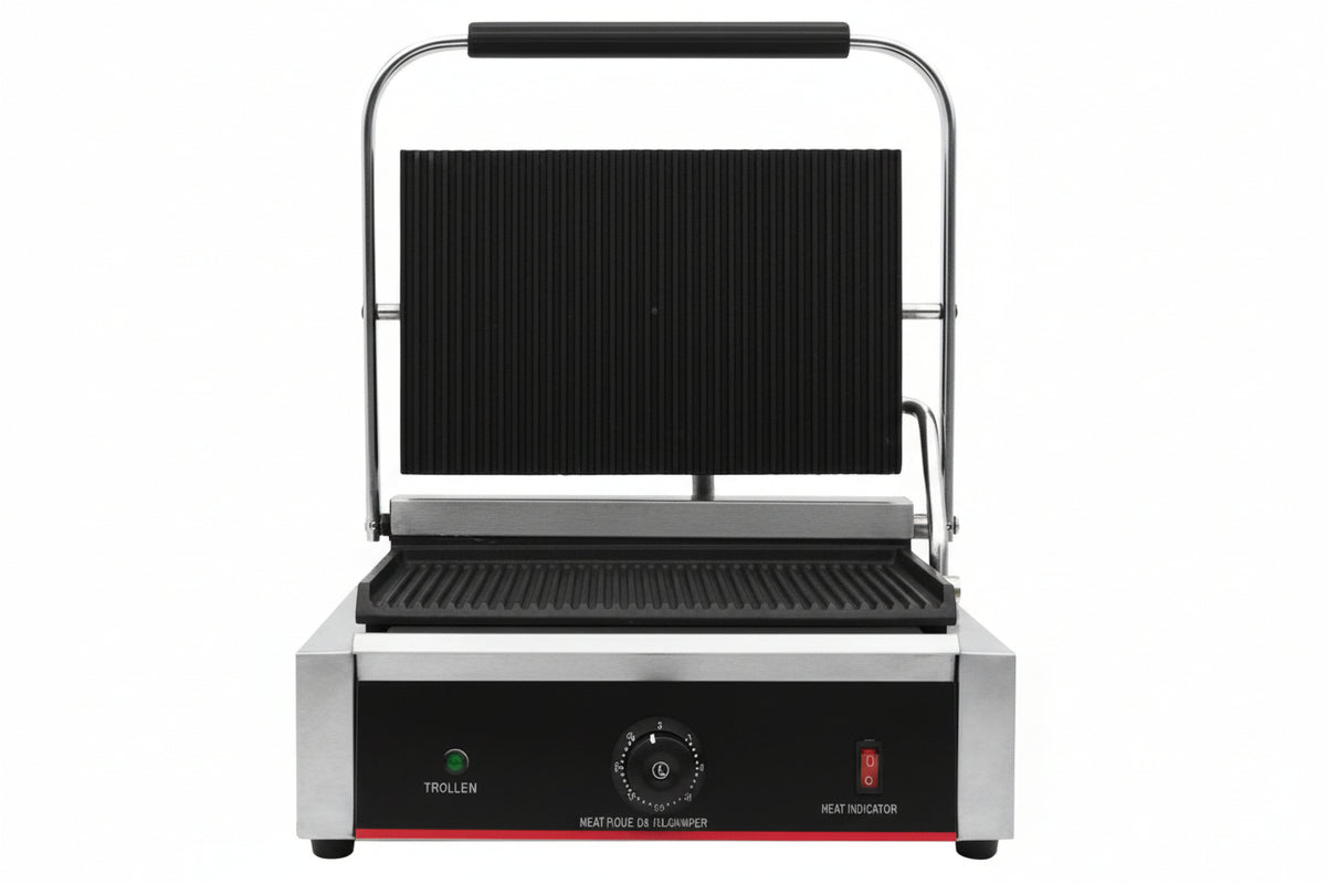 Grill de contact professionnel électrique rainuré – 2 dimensions – matériel CHR professionnel JL CHR