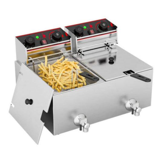 Friteuse double bac 2×8 L semi-pro – matériel CHR professionnel JL CHR