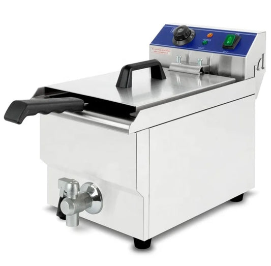 Friteuse électrique professionnelle 10 L avec vidange – matériel CHR professionnel JL CHR